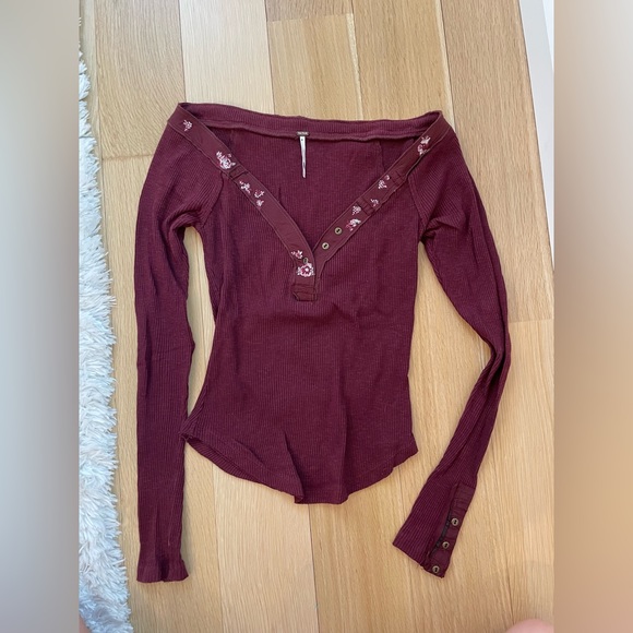 free people embroidered henly - Picture 1 of 3